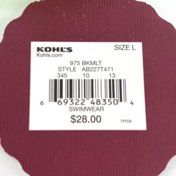 Reversible Bikini Halter Top Multicolor Black Neon Green Juniors Sz L Geometric - Picture 8 of 14